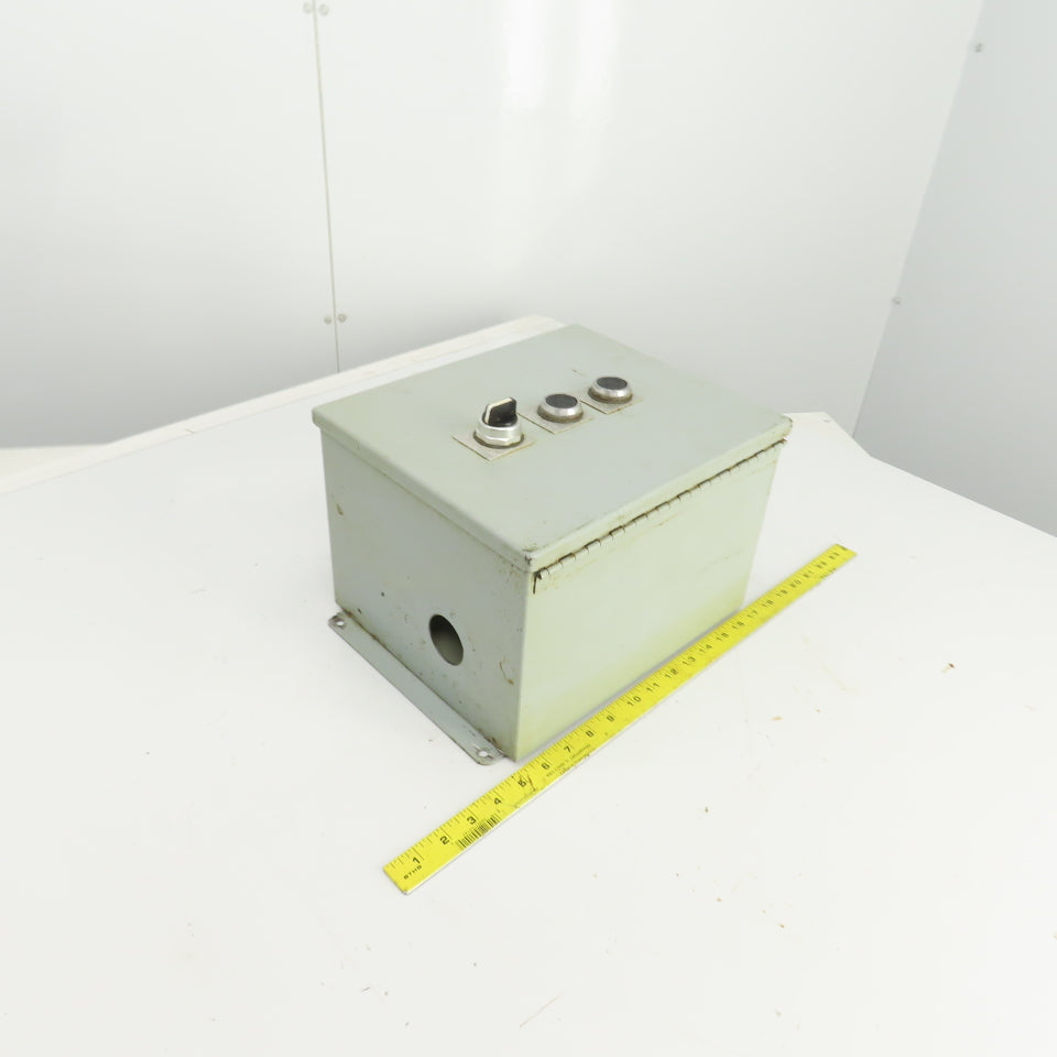 Hoffman 12" x 10" x 8" Electrical Enclosure W/Back Plate 2 Push Button