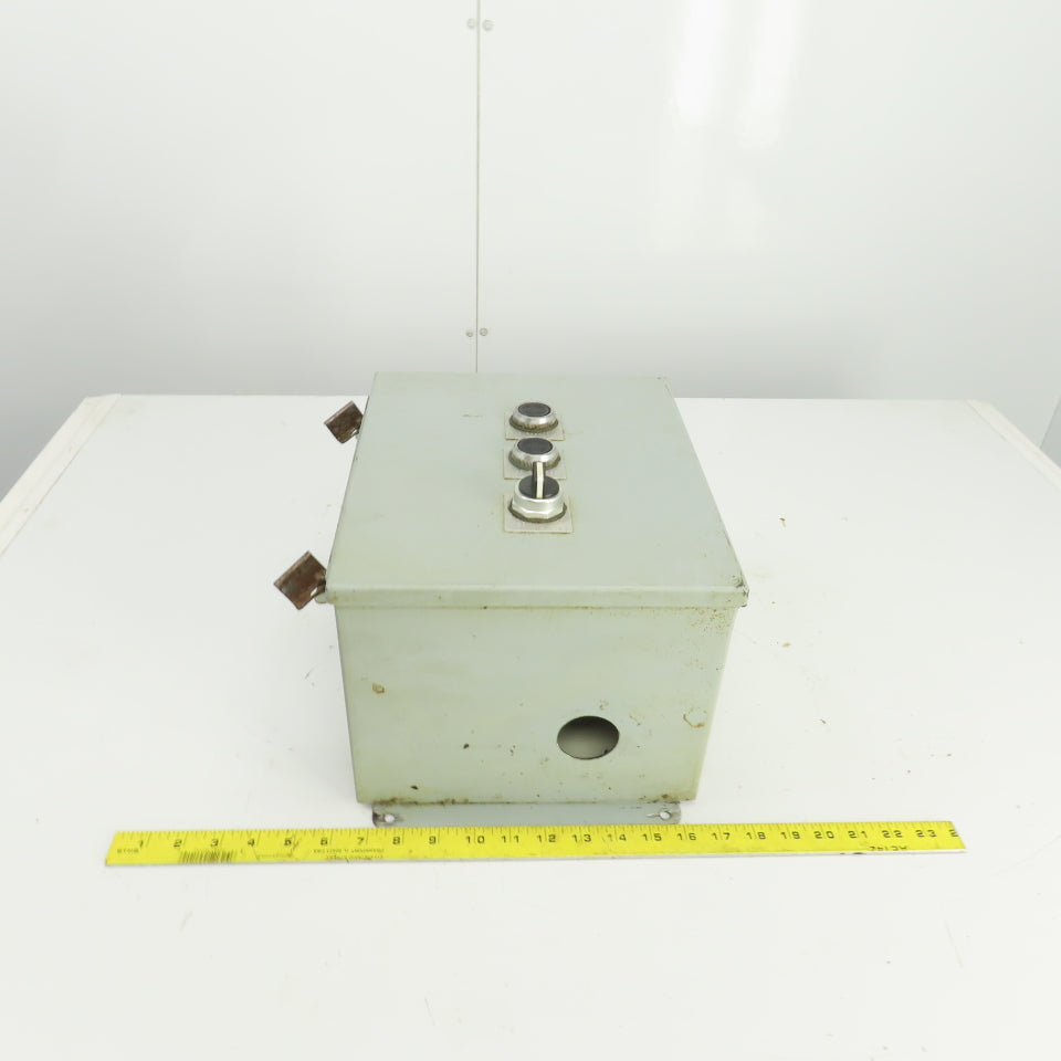 Hoffman 12" x 10" x 8" Electrical Enclosure W/Back Plate 2 Push Button