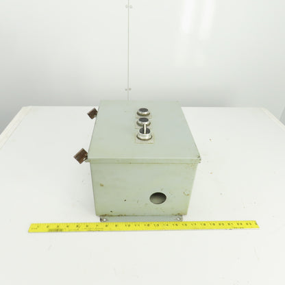 Hoffman 12" x 10" x 8" Electrical Enclosure W/Back Plate 2 Push Button