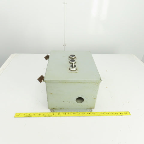 Hoffman 12" x 10" x 8" Electrical Enclosure W/Back Plate 2 Push Button