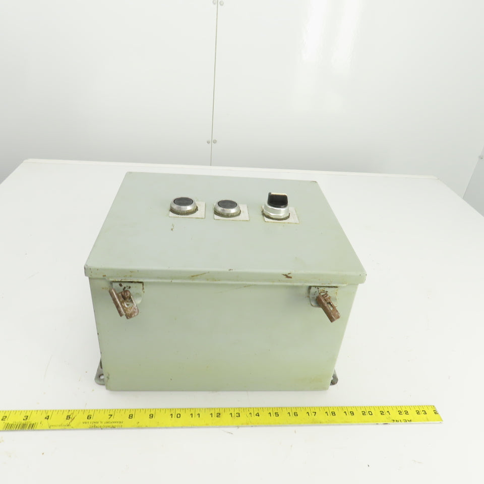 Hoffman 12" x 10" x 8" Electrical Enclosure W/Back Plate 2 Push Button