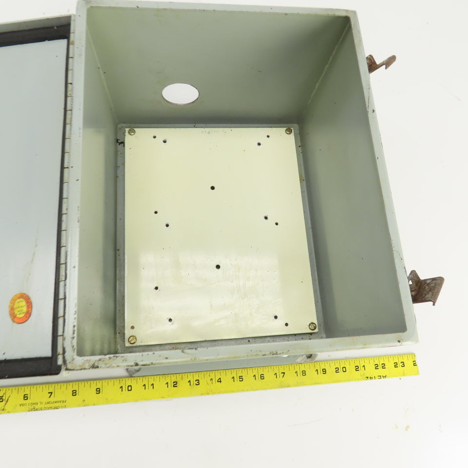 Hoffman 12" x 10" x 8" Electrical Enclosure W/Back Plate 2 Push Button