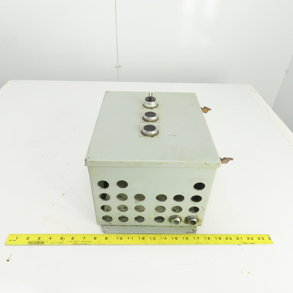 Hoffman 12" x 10" x 8" Electrical Enclosure W/Back Plate 2 Push Button