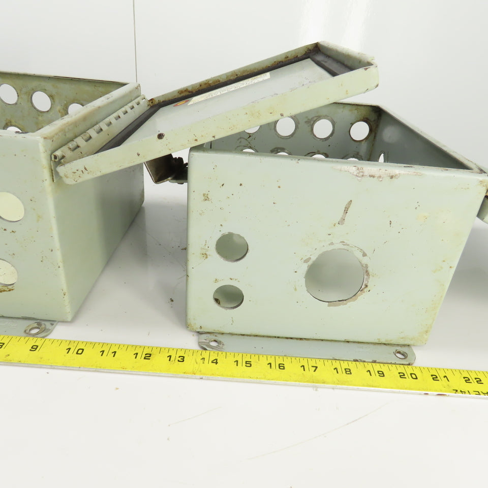Hoffman 10" x 8" x 6" Electrical Enclosure W/Back Plate Hinged Door Lot Of 3