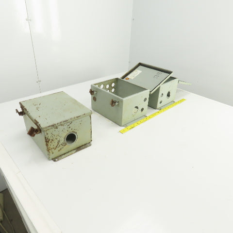 Hoffman 10" x 8" x 6" Electrical Enclosure W/Back Plate Hinged Door Lot Of 3