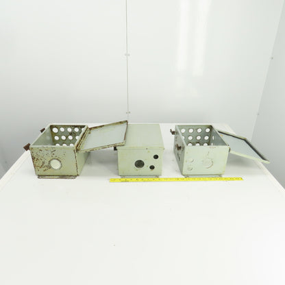 Hoffman 10" x 8" x 6" Electrical Enclosure W/Back Plate Hinged Door Lot Of 3