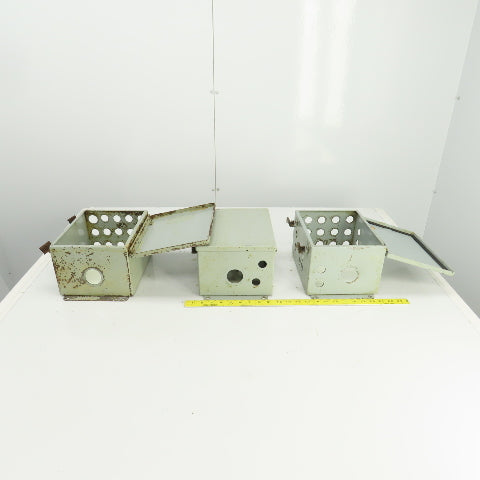 Hoffman 10" x 8" x 6" Electrical Enclosure W/Back Plate Hinged Door Lot Of 3