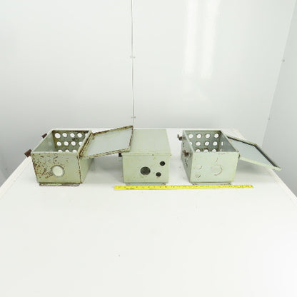 Hoffman 10" x 8" x 6" Electrical Enclosure W/Back Plate Hinged Door Lot Of 3