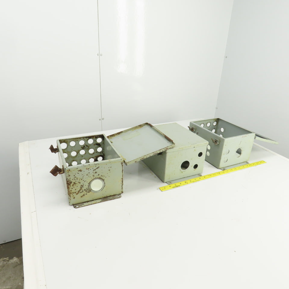 Hoffman 10" x 8" x 6" Electrical Enclosure W/Back Plate Hinged Door Lot Of 3