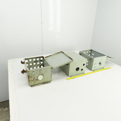 Hoffman 10" x 8" x 6" Electrical Enclosure W/Back Plate Hinged Door Lot Of 3