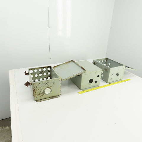 Hoffman 10" x 8" x 6" Electrical Enclosure W/Back Plate Hinged Door Lot Of 3