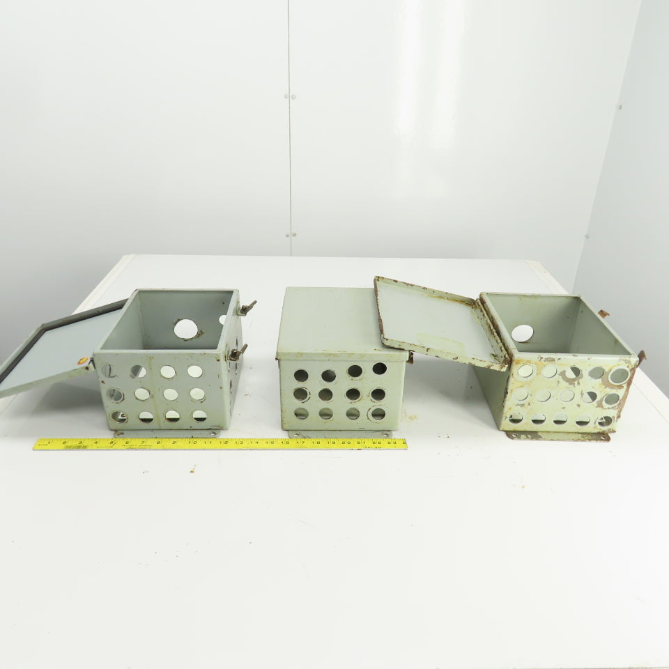 Hoffman 10" x 8" x 6" Electrical Enclosure W/Back Plate Hinged Door Lot Of 3