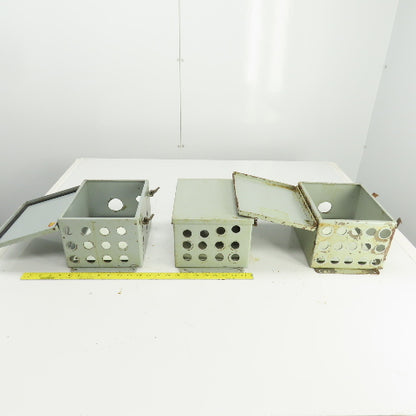 Hoffman 10" x 8" x 6" Electrical Enclosure W/Back Plate Hinged Door Lot Of 3