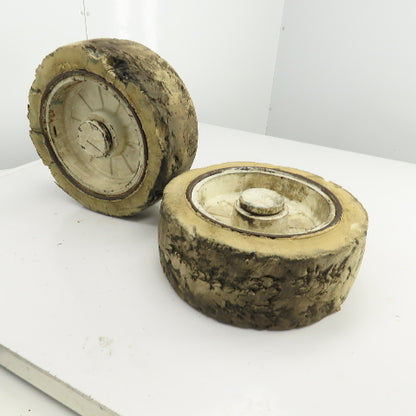 Clark Model EC30 10-1/2" x 4-1/2" Press-On Forklift Rim & Tire Lot Of 2