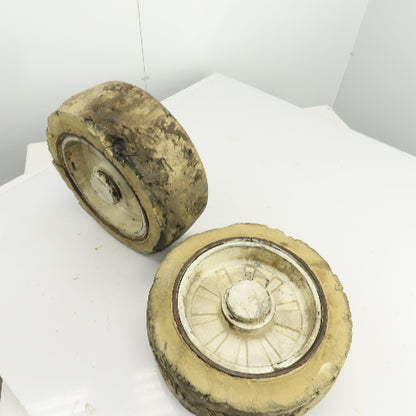 Clark Model EC30 10-1/2" x 4-1/2" Press-On Forklift Rim & Tire Lot Of 2