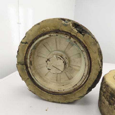 Clark Model EC30 10-1/2" x 4-1/2" Press-On Forklift Rim & Tire Lot Of 2