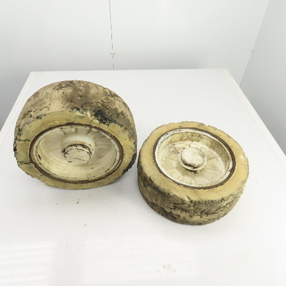 Clark Model EC30 10-1/2" x 4-1/2" Press-On Forklift Rim & Tire Lot Of 2