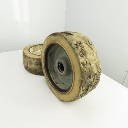 Clark Model EC30 10-1/2" x 4-1/2" Press-On Forklift Rim & Tire Lot Of 2