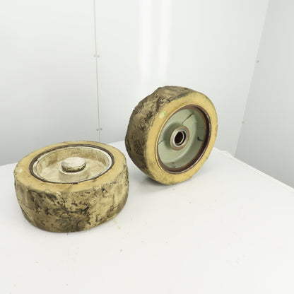 Clark Model EC30 10-1/2" x 4-1/2" Press-On Forklift Rim & Tire Lot Of 2