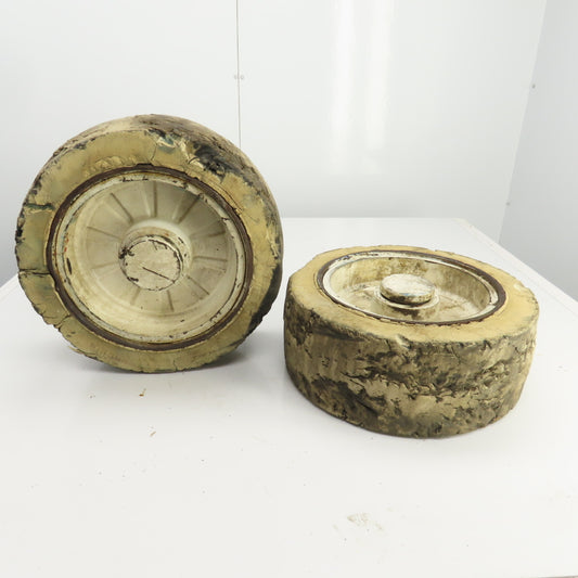 Clark Model EC30 10-1/2" x 4-1/2" Press-On Forklift Rim & Tire Lot Of 2