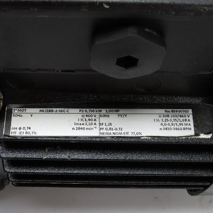 Grundfoss CRK2-40/4 U-W-A-AUUV 1HP Vertical Coolant Pump 230/460V 11GPM 3500RPM