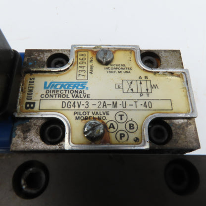 Vickers DG4V3-32A-M-U-T-40 Hydraulic Directional 2 Way Valve Check Regulator