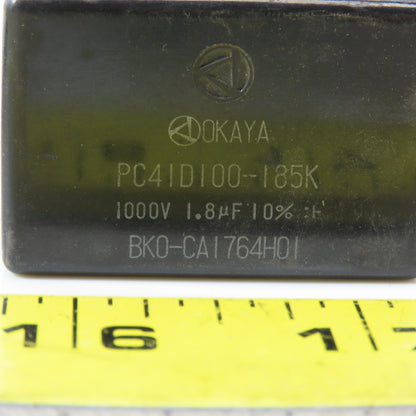 Okaya PC41D100-185K Absorption Capacitor 1000V 1.8uF BK0-CA1764H01 Lot Of 2