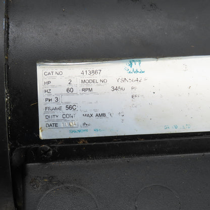 Oriental 413867 YSN5642 2HP 1 Gallon Hydraulic Pump Unit 3450RPM 200-230V