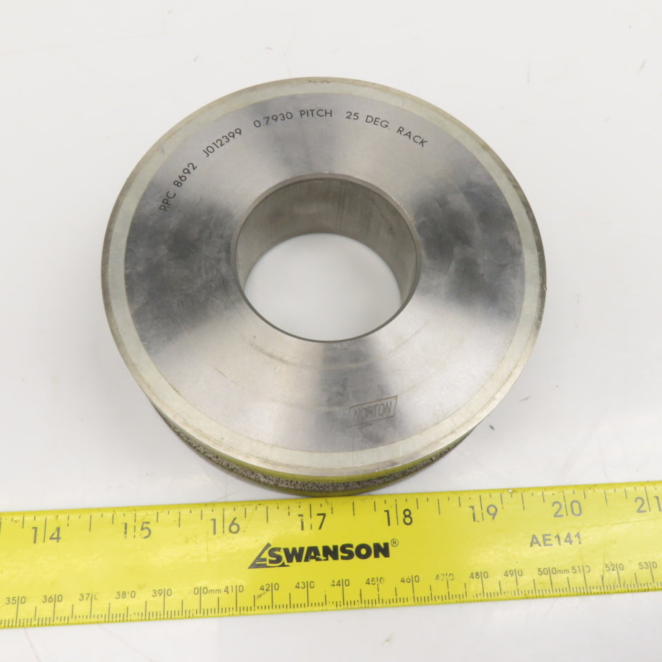 Norton RPC 8692 Diamond Grinding Wheel 0.7930 Pitch 25° Rack 5" OD 2" Arbor