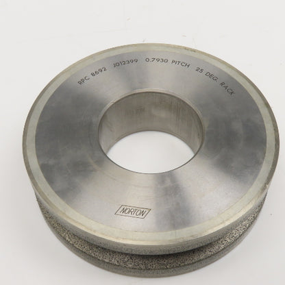 Norton RPC 8692 Diamond Grinding Wheel 0.7930 Pitch 25° Rack 5" OD 2" Arbor