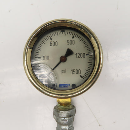 Wika 0-1500 PSI Glycerin Filled Pressure Gauge 1/4" NPT