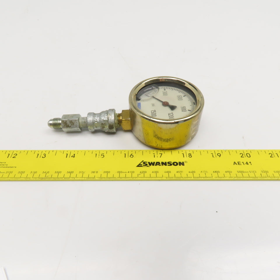 Wika 0-1500 PSI Glycerin Filled Pressure Gauge 1/4" NPT