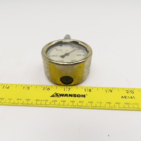 Wika 0-1500 PSI Glycerin Filled Pressure Gauge 1/4" NPT