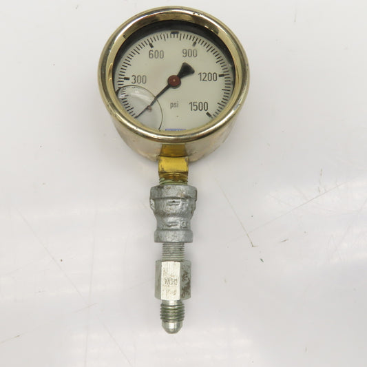 Wika 0-1500 PSI Glycerin Filled Pressure Gauge 1/4" NPT