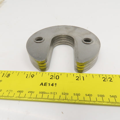 Bystronic 90mm OD Stainless Steel Horseshoe Spacer 4mm Thick Lot Of 4