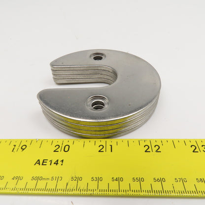 Bystronic 90mm OD Stainless Steel Horseshoe Spacer 4mm Thick Lot Of 4