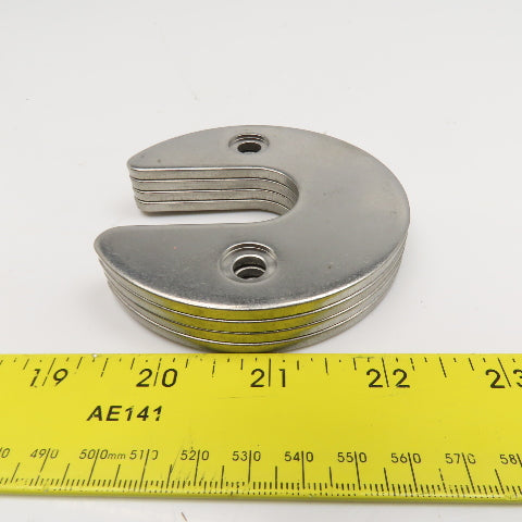 Bystronic 90mm OD Stainless Steel Horseshoe Spacer 4mm Thick Lot Of 4
