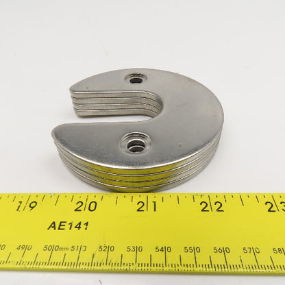 Bystronic 90mm OD Stainless Steel Horseshoe Spacer 4mm Thick Lot Of 4