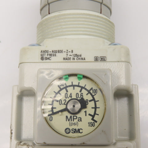 SMC AW30-N02BDE-Z-B 1/4" Air Pressure Filter Regulator Auto Drain 17-125PSI