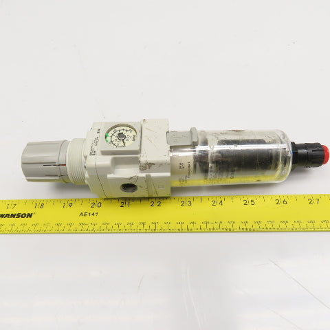SMC AW30-N02BDE-Z-B 1/4" Air Pressure Filter Regulator Auto Drain 17-125PSI