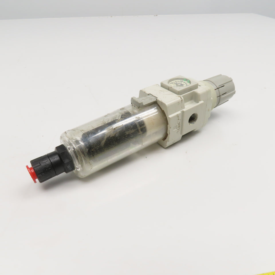 SMC AW30-N02BDE-Z-B 1/4" Air Pressure Filter Regulator Auto Drain 17-125PSI