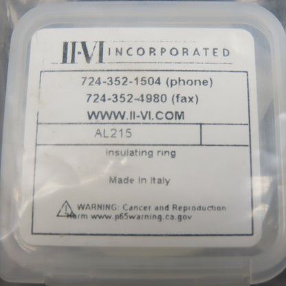 II-VI AL215 Ceramic Insulating Ring With Holes 32mm OD 5.5mm Thick Lot Of 2