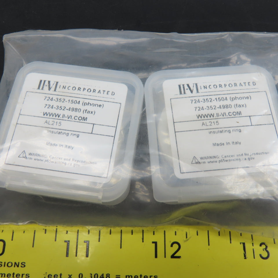 II-VI AL215 Ceramic Insulating Ring With Holes 32mm OD 5.5mm Thick Lot Of 2