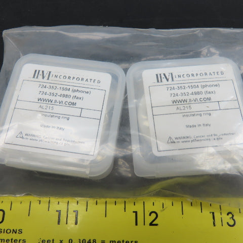 II-VI AL215 Ceramic Insulating Ring With Holes 32mm OD 5.5mm Thick Lot Of 2