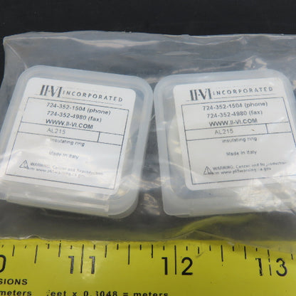 II-VI AL215 Ceramic Insulating Ring With Holes 32mm OD 5.5mm Thick Lot Of 2