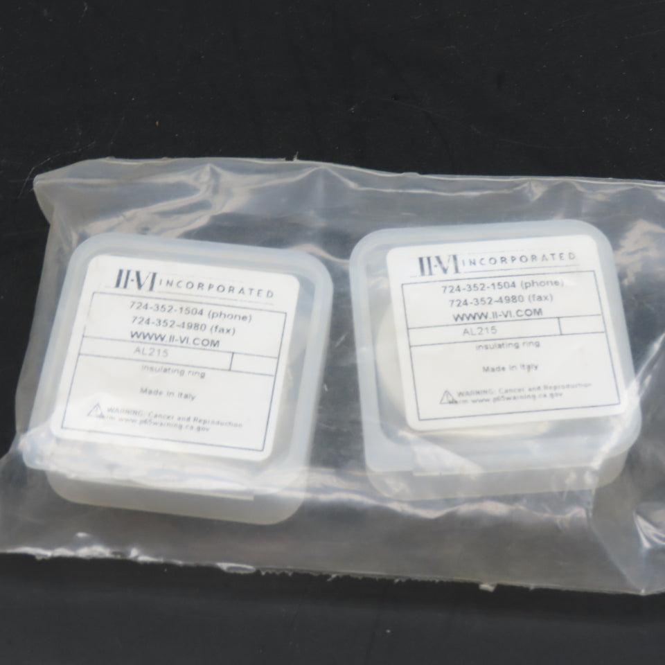 II-VI AL215 Ceramic Insulating Ring With Holes 32mm OD 5.5mm Thick Lot Of 2