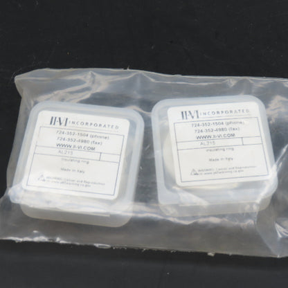 II-VI AL215 Ceramic Insulating Ring With Holes 32mm OD 5.5mm Thick Lot Of 2