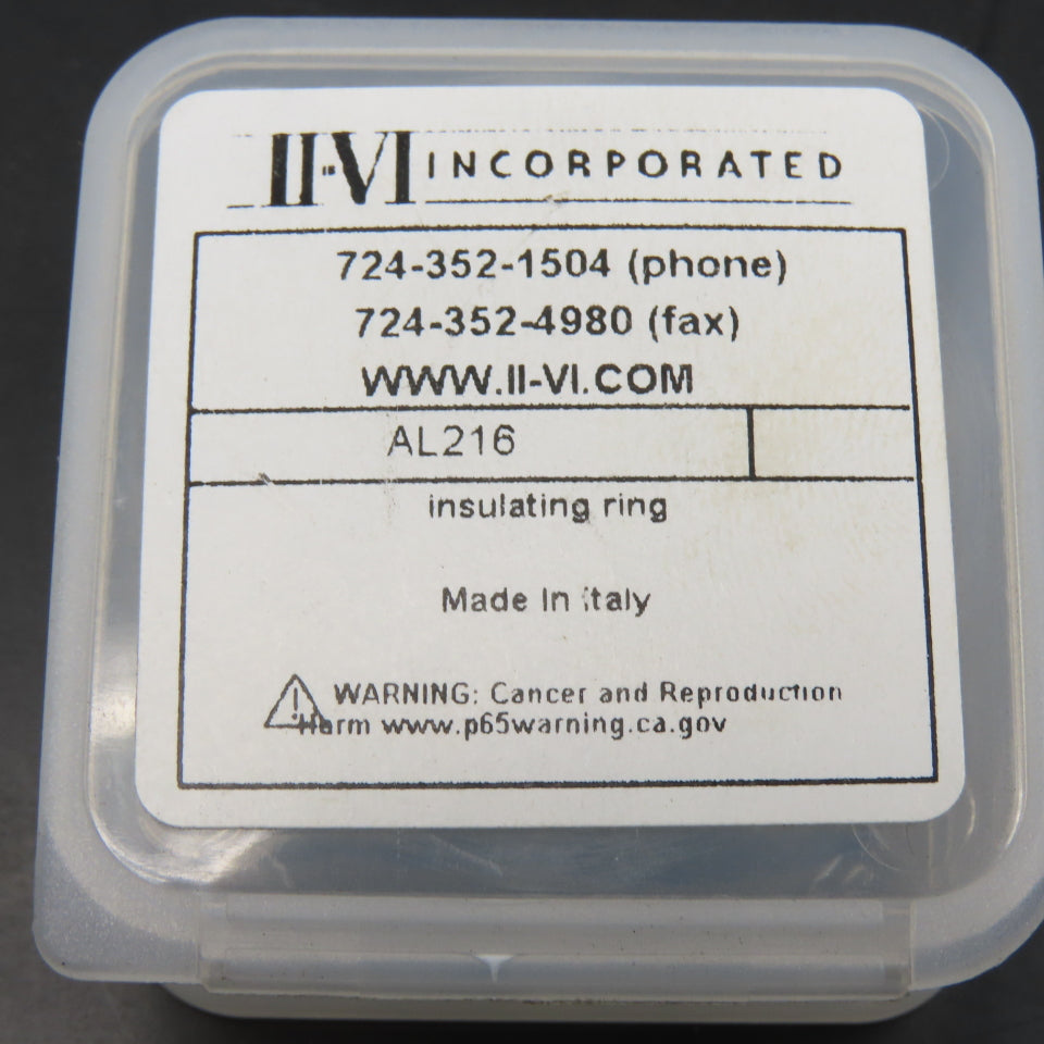 II-VI AL216 Ceramic Insulating Ring With Holes 34mm OD 15mm Thick