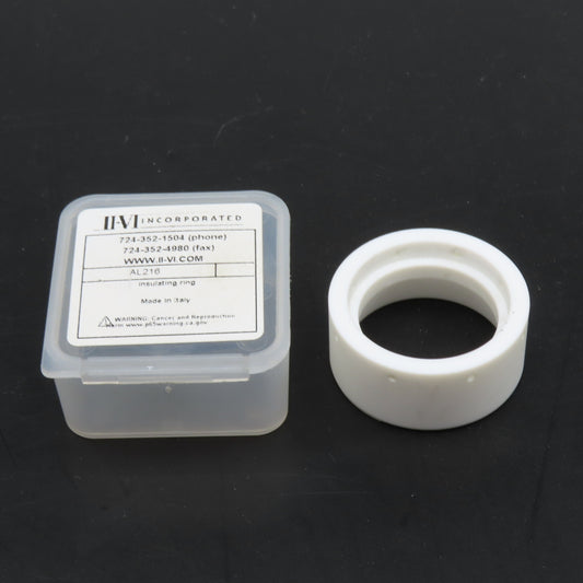 II-VI AL216 Ceramic Insulating Ring With Holes 34mm OD 15mm Thick