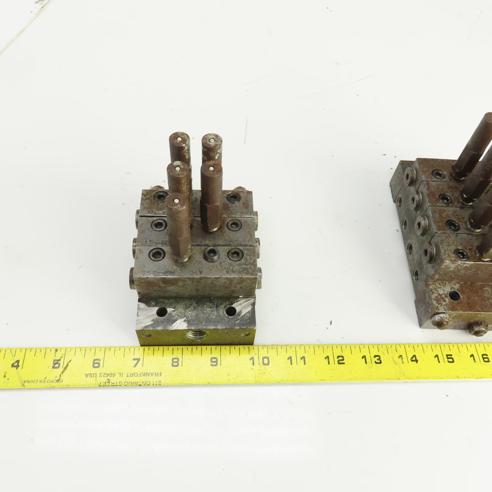 Trabon Lubriquip MSP-25S MSP-5T Lubrication Distribution Valve Manifold Lot Of 2